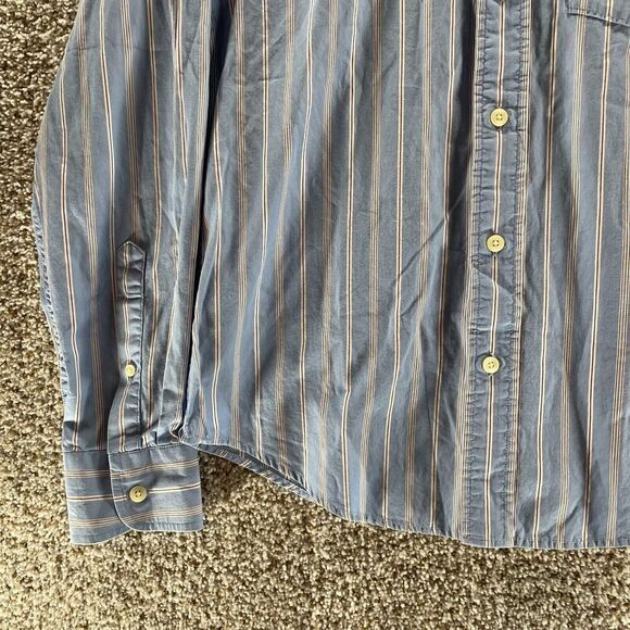 Vintage Abercrombie Fitch Shirt Mens Small Blue Striped Muscle Button Up Preppy - Picture 5 of 10